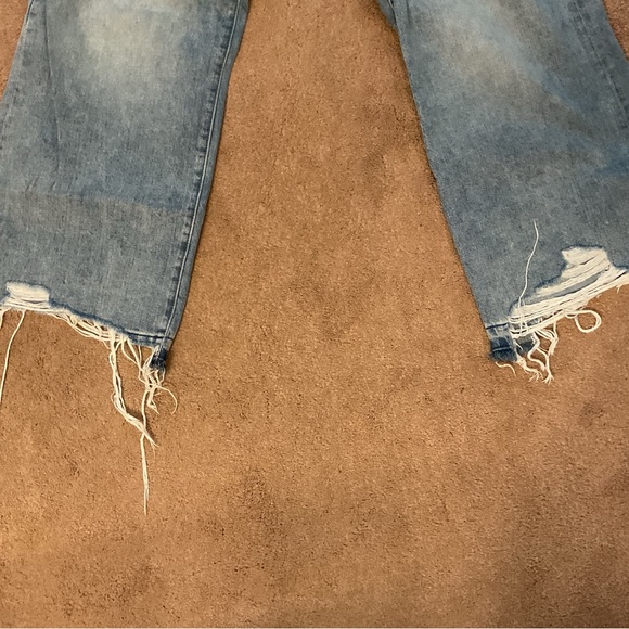 DL1961 Blue Flare Wide Leg Jeans with Frayed Hem - Picture 2 of 9